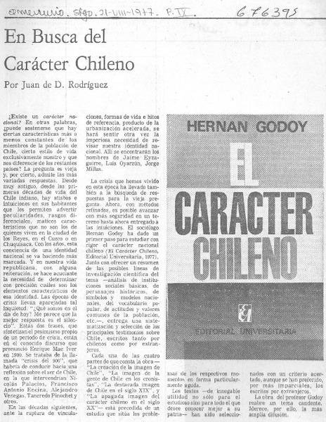 En busca del carácter chileno