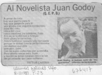 Al novelista Juan Godoy (Q.E.P.D.)