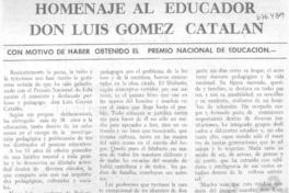 Homenaje al educador don Luis Gómez Catalán