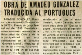 Obra de Amadeo González traducida al portugues.