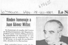 Rinden homenaje a Juan Gómez Millas.