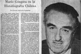Mario Góngora en la historiagrafía chilena