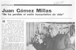 Juan Gómez Millas [entrevista]
