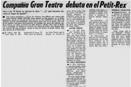 Compañía Gran teatro debuta en el Petit-Rex.