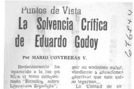 La solvencia crítica de Eduardo Godoy
