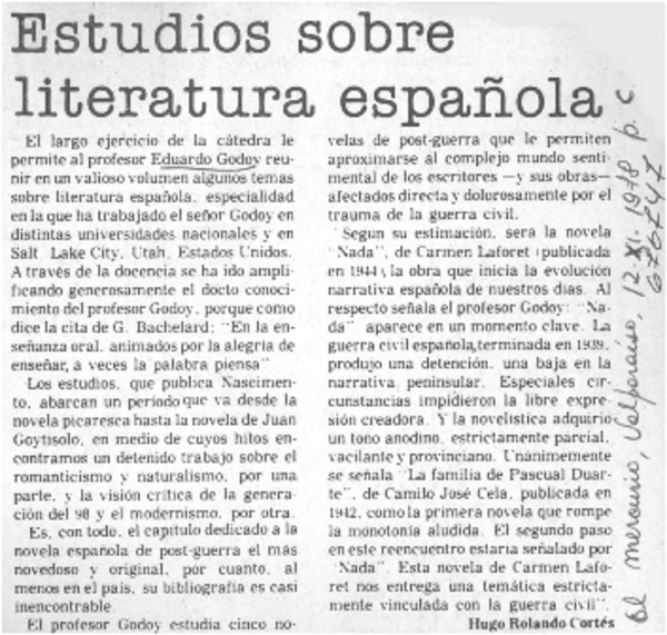 Estudios sobre literatura española