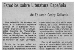 Estudios sobre literatura española