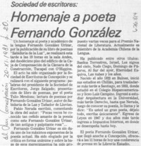 Homenaje a poeta Fernando González.