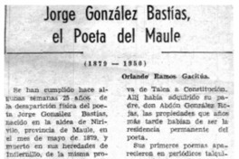 Jorge González Bastías, el poeta del Maule