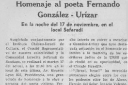 Homenaje al poeta Fernando González-Urízar.