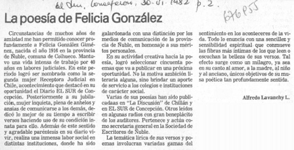 La poesía de Felicia González