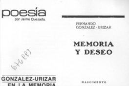 González-Urízar en la memoria y el deseo