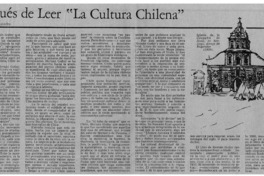 Después de leer "La cultura chilena"