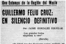 Guillermo Feliú Cruz: en silencio definitivo