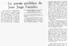 La poesía profética de Juan Jorge Faúndez.
