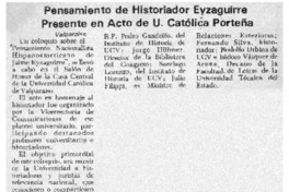 Pensamiento de historiador Eyzaguirre presente en acto de U. Católica porteña.