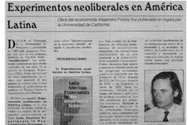 Experimentos neoliberales en América Latina.