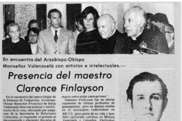 Presencia del maestro Clarence Finlayson