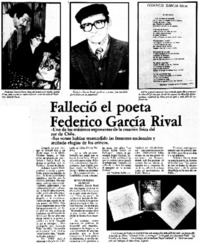 Falleció el poeta Federico García Rival.