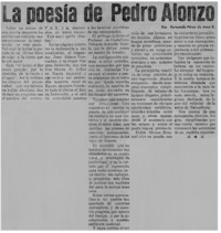 La poesía de Pedro Alonzo