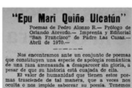 Epu Mari Quiñe Ulcatún"