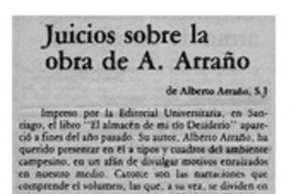 Juicios sobre la obra de A. Arraño