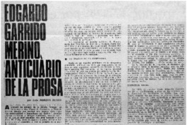 Edgardo Garrido Merino, anticuario de la prosa