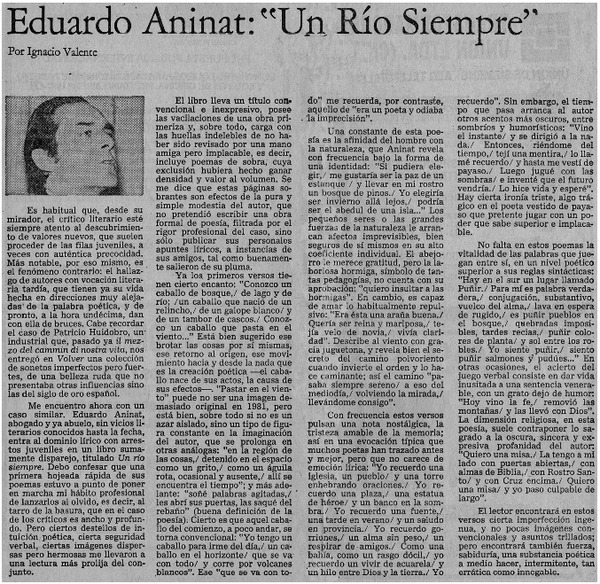Eduardo Aninat, "Un río siempre"