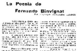La Poesía de Fernando Binvignat