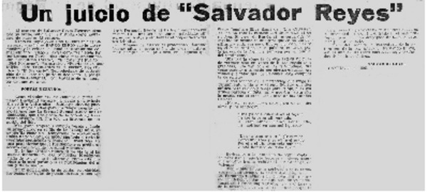 Un Juicio de "Salvador Reyes"