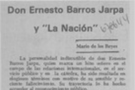 Don Ernesto Barros Jarpa y "La Nación"