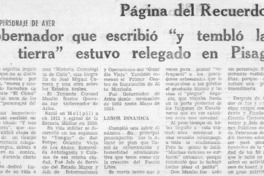 Gobernador que escribió "y tembló la tierra" estuvo relegado en Pisagua.