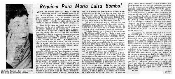 Réquiem para María Luisa Bombal