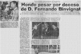 Hondo pesar por ceseso de D. Fernando Binvignat.