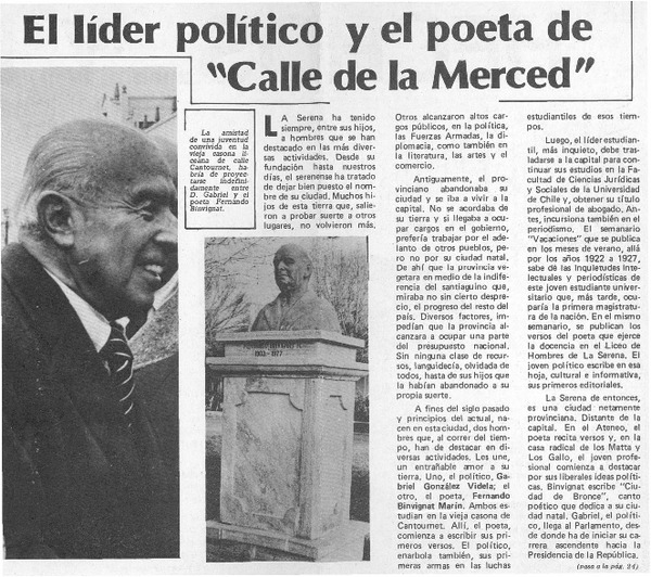 El líder político y el poeta de "Calle de la Merced".