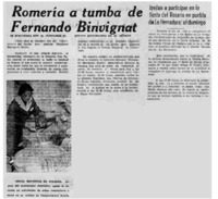 Romería a tumba de Fernando Binvignat.