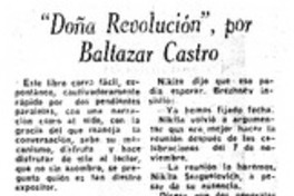 Doña revolución", por Baltazar Castro