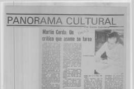 Martín Cerda: un crítico que asume su tarea