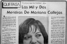 Las Mil y dos mentiras de Mariana Callejos.
