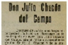 Don Julio Chacón del Campo.
