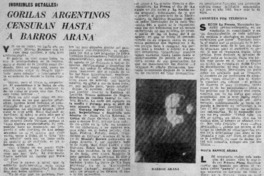Gorilas argentinos censuran hasta a Barros Arana.
