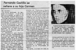 Fernando Castillo se refiere a su hija Carmen