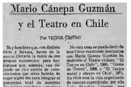 Mario Cánepa Guzmán y el teatro en Chile