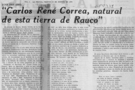 Carlos René Correa, natural de esta tierra de Rauco"