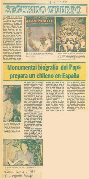 Monumental biografía del Papa prepara un chileno en España