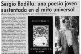 Sergio Badilla: una poesía joven sustenta en el mito universal.