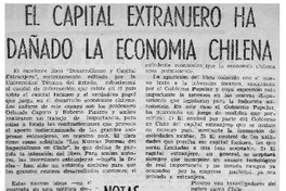 El capital extranjero ha dañado la economía chilena