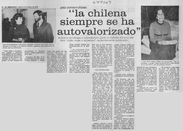 "La chilena siempre se ha autovalorizado" (entrevista)