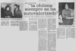 "La chilena siempre se ha autovalorizado" (entrevista)
