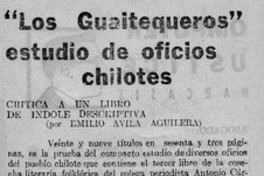 Los guaitequeros" estudio de oficios chilotes